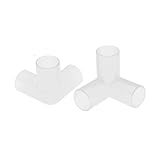 uxcell　エアラインのチューブコネクタ　クリア　50 x 50 x 50mm　プラスチック素材　2個入り