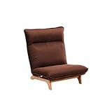 リクライニングチェア/リクライニングソファー 【1人掛け/ブラウン】 ファブリック布地 木製脚 ハイバック仕様