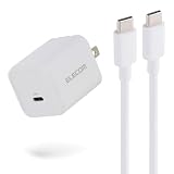 エレコム USB C 充電器 45W PD対応 1ポート ケーブル付属 C-C 1.5m スイング式プラグ採用 ホワイト EC-AC12345WH