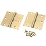 Stanleyハードウェア3-inch Narrowユーティリティヒンジwith non-removableピン、真鍮トーン、2 - Pack # 819102