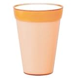 【2個入】イタリア製樹脂ポット(植木鉢/プランター) コッコアルト φ13.5cm/穴無し ピーチ 〔ガーデニング用品/園芸〕