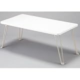 nobrand 鏡面折りたたみテーブル ダイニング ホワイト(PUM-8040BK)