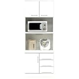 ハイタイプレンジボード 【幅70cm】 可動棚/耐震ラッチ/二口コンセント付き 日本製 ホワイト(白) 【完成品】【開梱設置】