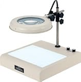 オーツカ光学 LED照明拡大鏡・ワイドシリーズ LEKワイド-CL 4倍 (LEK-CL-WIDE-4X) (テーブルスタンド式ライトボックス付)