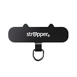 ねこのストラッパー strapper ストラッパー スマホ iphone用 ストラップ ストラップホルダー 猫 可愛い ネコ [マットブラック,単品]