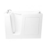アリエルBath ezwt-3052-デュアルコアLホワイトwalk-in Bathtub with左サイド開口部とドレイン