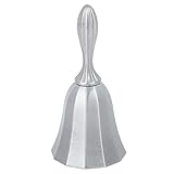 HappyHome ハンドベル 卓上ベル 呼び鈴 ディナーベル 受付カウンター ホテルベル 手振り 抽選会用品 (シルバー)