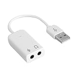 USBサウンドカード 7.1 チャネル 外付けUSB 3Dステレオオーディオアダプタ 3.5mmスピーカー ヘッドフォン マイク端子 Windows、Mac、Linuxなどに対応 ドライバー不要 プラグアンドプレイ USB 3D サウンドカード オーディオ アダプター ア