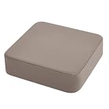 GOFORIT 座布団 クッション 低反発+高反発 厚め 極厚 はっ水 43×43×12cm ゆっくり沈む ウレタン 床用 フロア クッション 拭ける PVCレザー生地 ブラウン 2層構造 ざぶとん