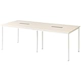 オフィスコム 法人様向け FLシリーズ フリーアドレスデスク 4人用 幅2400×奥行1200×高さ720mm 配線ボックス付き ナチュラル天板×ホワイト脚 OC-FL-MKY-FA2412-NAWH