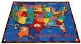Joy Carpets Kid Essentials Geography & Environment Read Across America Rug, Multicolored, 7'8" x 10'