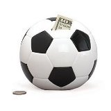 Soccer形状の保存の貯金箱お金とスポーツインテリア