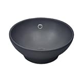 Porcher 15010 – 00.178 Como 15 – 3 / 4 "上カウンタVitreous中国バスルームシンクオーバーフロー付き、ブラック