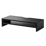 イーサプライ モニター台 2段式 幅60cm 机上台 モニター下収納 2段収納 木製 ブラック EZ1-MR214BK