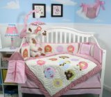 SoHo Lollipop Baby Crib Nursery Bedding Set 13 pcs included Diaper Bag with Changing Pad & Bottle Ca