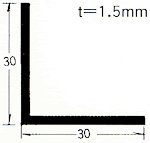 塩ビアングル 30mmx30mm 長さ1.82m 白　1本