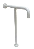SANEI 補助手すり 洋式トイレ手すり ステンレス 樹脂被覆 パイプ径34mm 高さ700mm×幅550mm パールホワイト