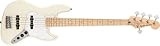 Squier by Fender エレキベース Affinity Series™ Jazz Bass® V, Maple Fingerboard, White Pickguard, Olympic White ソフトケース付き
