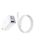Anker PowerPort ?V 3-Port 65W Pod with USB-C & USB-C ケーブル ホワイト