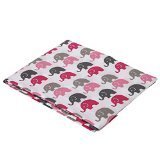 Elephants Pink/Grey Mini Elephants Crib fitted sheet [並行輸入品]