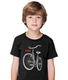 【キッズ】半袖Tシャツ「BIKE」黒　(親子おそろい服)6T