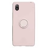 【Anrek】互換性 Xperia Ace II/docomo SO-41B 対応 シリコン リングケース（ピンク）ソニー エクスペリア エースⅡ so41bドコモ Xperia Ace II 薄型 柔軟 TPU保護カバー 衝撃吸収 360度回転 車載ホルダー機能 携帯ケース ソフトカバー ソニー xperia ace2代 Pink