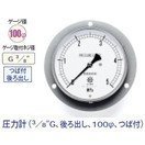 タスコ 圧力計 3／8インチG 後ろ出し 100φ つば付 TA149B-135