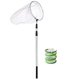 虫取り網 捕虫網 虫捕り網 折りたたみ 3段伸縮 昆虫採集 魚取り 昆虫ネット 川遊び 人体工学設計 水陸両用 (虫捕り網 メッシュ2mm 