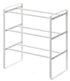 シューズラック 伸縮 3段 (ホワイト（01）)