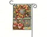 BreezeArt Screen Door Wreath Garden Flag 31218 [並行輸入品]