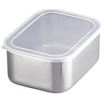 ステンレスタッパ　本体１2個　　 蓋7枚 Amazon｜ベルサイユ ステンレス 角フリーザー深型 大 AKK13001