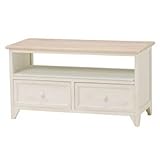 ローボード(テレビ台/テレビボード) 木製/桐 【幅74cm】 棚/引き出し付き シャビーシック MTV-5272NAW アンティークホワイト(白)【代引不可】
