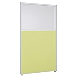 法人様向け カグクロ クロス上部半透明ローパーテーション 間仕切り H1600×W900 イエローグリーン 衝立セット PPN0916SET1-YG