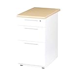 SINAPP 脇机 デスクワゴン オフィス 引き出し デスク 収納 SIK3710 ナチュラル, 3段