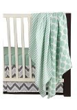 Bacati Ikat Mint/grey Dots/stripes 4 Crib Set with 2 Muslin Blankets by Bacati [並行輸入品]