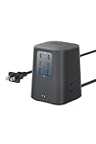 Anker Charging Station (9-in-1, 100W) 【USBタップ/電源タップ/AC差込口 3口 / USB-C 4ポート / USB-A 2ポート/ 1.5m延長コード】 ブラック