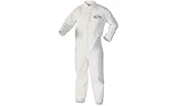 kcc44305 – Kleenguard Xp Coveralls、ジッパーフロント、ホワイト、2 x Large、25 / Ctn