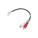 YSJJZRL 20CM 2 RCA オス/メス - 2 コア + シールド線 裸線 オープン エンド ケーブル (2 RCAメス)