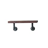 OUNONA Solid Wooden Wall Shelf Simple Retro Word Board TV Wall Hanging Storage Shelf Rack for Home