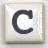 15ミリ角アルファベットタイル【Ａ～M】約15×15×厚さ4mm／1個売り C