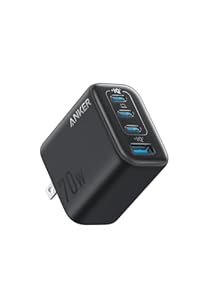 Anker Zolo Charger (70W, 4ポート) ブラック PD対応 PSE適合 MacBook iPhone等対応