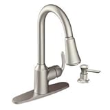 Moen CA87094SRS Pullout Spray High-Arc Kitchen Faucet with Reflex Technology from the Bayhill Collec