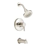 Danze D511030BNT Amalfi Single Handle Tub and Shower Trim Kit with Efficient Flow Showerhead, Brushe
