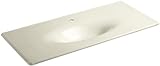 KOHLER K-3053-1-FD Iron/Impressions 49" One-Piece Surface with Integrated Bathroom Sink and Single-H