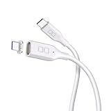 CIO マグネットシリコンケーブル 100W対応 USB Type-C 磁石で脱着 防水規格 IPX5対応 iphone15/16/17 タイプC ケーブル (ストレート,ホワイト, 2m)