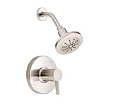 Danze D512530BNT Amalfi Single Handle Shower Trim Kit with Efficient Flow Showerhead, Brushed Nickel