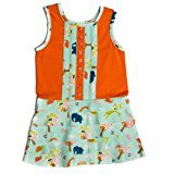 オリガニー ジャングル ピンタック 宝石で飾られた襟つきティアード ドレス オレンジ 6歳 (並行輸入)