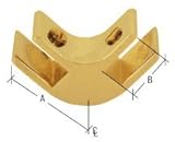 C.R. LAURENCE GFC6901BR CRL Brass 1-1/2 Long 2-Way 90 Degree Deluxe Glass Furniture Connector for 3 