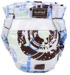 Kushies Organic Ultra Lite All in One Single Diaper, Infant, Distressed Circles Blue by Kushies [並行輸