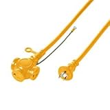 抜け止め延長コード(3分岐・3P、10m、イエロー)　サンワサプライ [簡易パッケージ品]